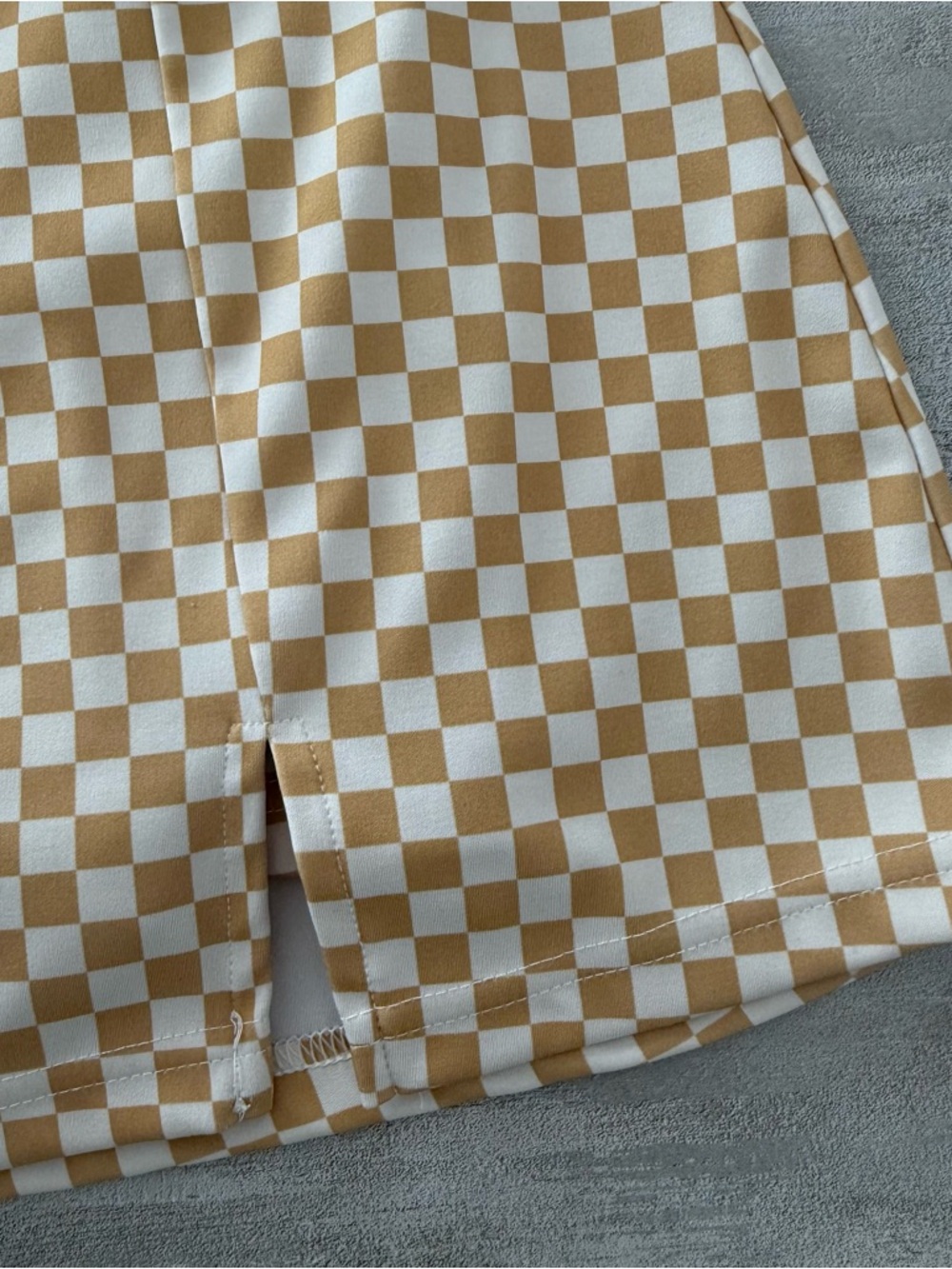 Aeropostale Checkerboard 2 Piece Tennis Skort/Tank Tan White Size Medium - Picture 5 of 11
